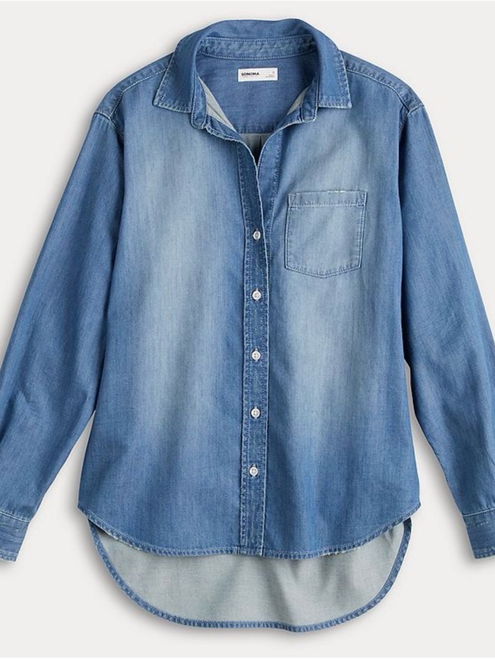 Sonoma Light Blue Denim Button-Up Shirt